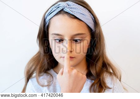 Silly Kid Portrait. Fun Childhood. Playful Attitude. Naughty Joyful Surprised Curious Crossed Eye Li