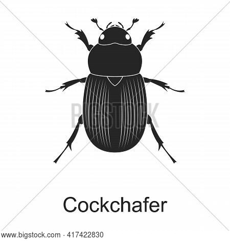 Cockchafer Vector Black Icon. Vector Illustration Pest Insect Cockchafer On White Background. Isolat