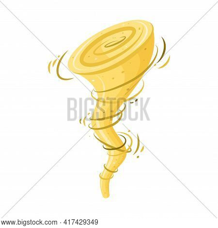 Whirlwind Sandstorm In The Desert. Dust Storm Or Twister Isolated In White Background. Cartoon Vecto