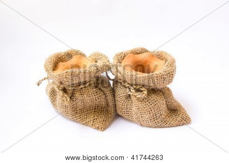 Burlap Sack Clay Pots