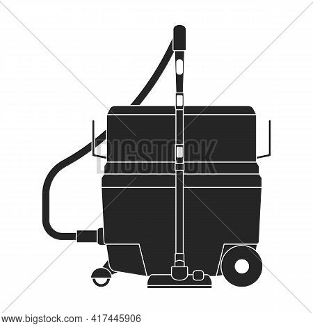 Vacuum Cleaner Vector Black Icon. Vector Illustration Robot Carpet On White Background. Isolated Bla