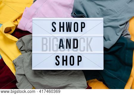 Light Box On Donated For Shwopping Clothes. Shwop And Shop With Old Clothes For Upcycling And Reusin