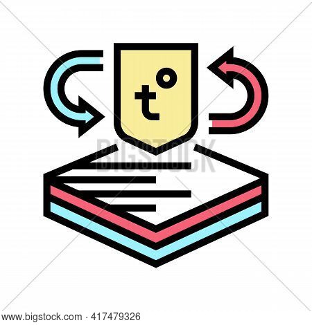 Thermo Fabrics Properties Color Icon Vector. Thermo Fabrics Properties Sign. Isolated Symbol Illustr