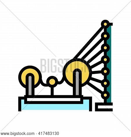 Weaving And Warping Cotton Machine Color Icon Vector. Weaving And Warping Cotton Machine Sign. Isola