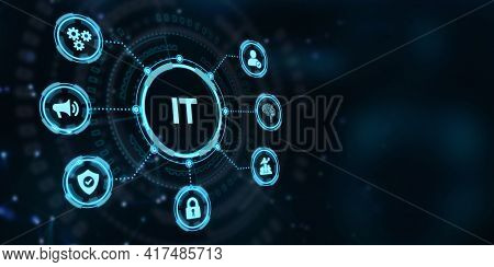 It Consultant Presenting Tag Cloud About Information Technology 3d Illustration