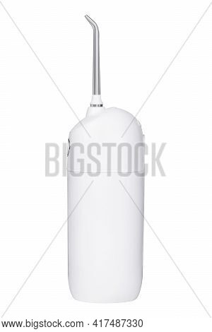 Cordless Dental Water Flosser Side Views Isolated On White Background. Pulse Oral Irrigator.