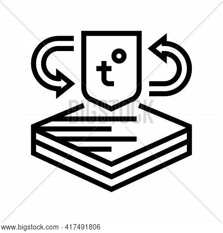 Thermo Fabrics Properties Line Icon Vector. Thermo Fabrics Properties Sign. Isolated Contour Symbol 