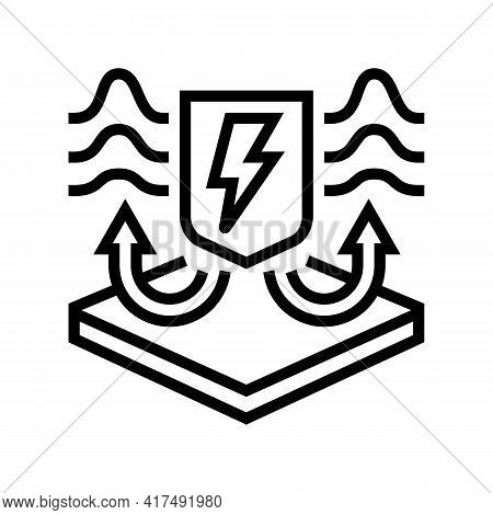 Antistatic Fabrics Properties Line Icon Vector. Antistatic Fabrics Properties Sign. Isolated Contour