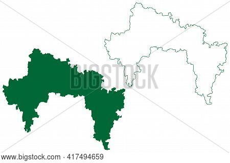 Bangalore Rural District (karnataka State, Republic Of India, Bangalore Division) Map Vector Illustr