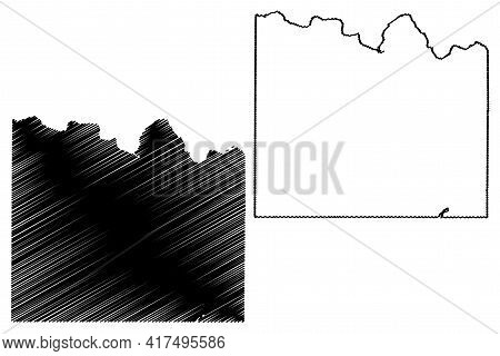Lincoln County, State Of Washington (u.s. County, United States Of America, Usa, U.s., Us) Map Vecto