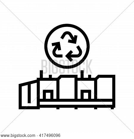 Recycling Textile Machine Line Icon Vector. Recycling Textile Machine Sign. Isolated Contour Symbol 