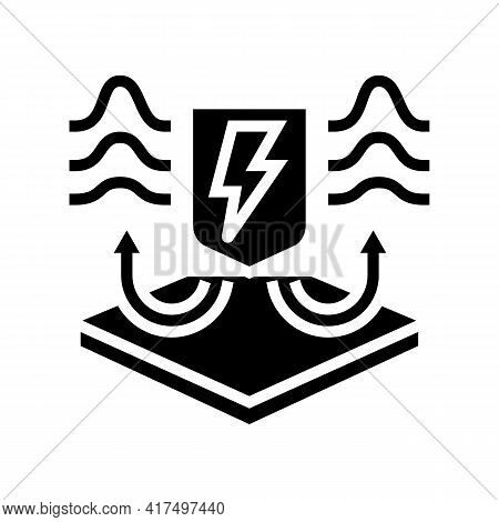 Antistatic Fabrics Properties Glyph Icon Vector. Antistatic Fabrics Properties Sign. Isolated Contou