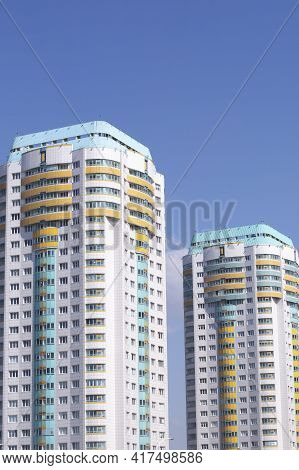 View Of The New Microdistrict In The City Of Minsk .architecture Of The City Of Minsk.the New Lighth