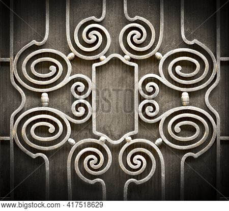 Modern Forged Door Elements, Close Up, Macro