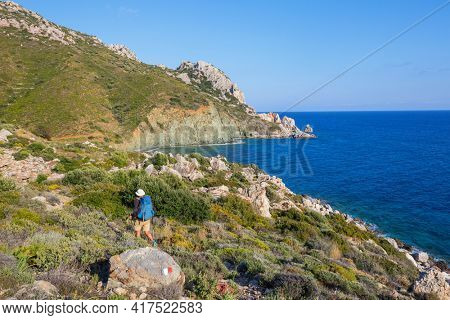 Beautiful landscapes on the Carian trail. Aegean Sea, Turkey.