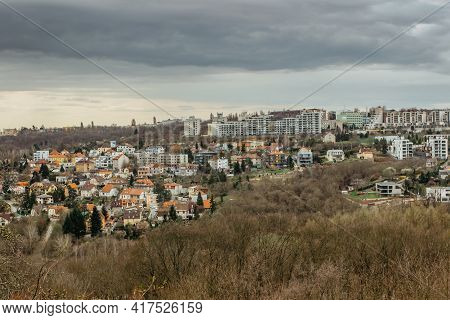 Prague,czech Republic Real Estate Residential Concept.czech Architecture View From Above.panoramic C