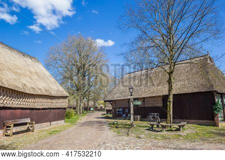Crossing Of Cobblestoned Streets In Orvelte, Netherlands