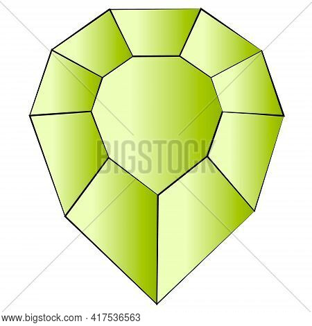Single Element Diamond. Draw Illustration In Color