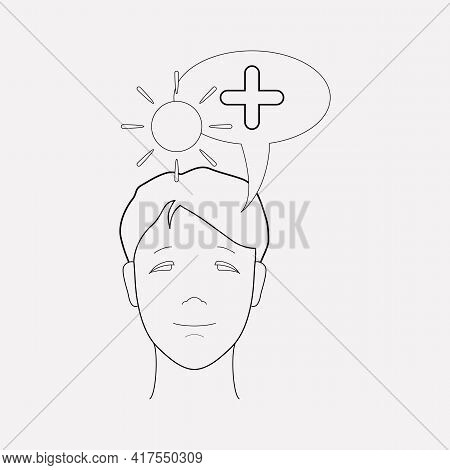 Think Positive Icon Line Element. Vector Illustration Of Think Positive Icon Line Isolated On Clean 