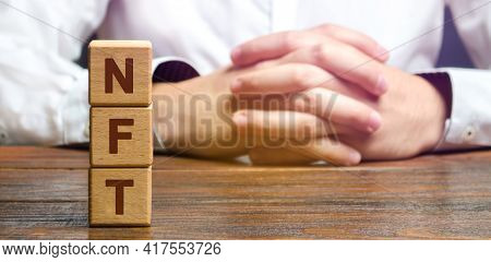 Wooden Blocks Nft - Non-fungible Token. Digitally Represented Product Or Asset. Selling Digital Asse