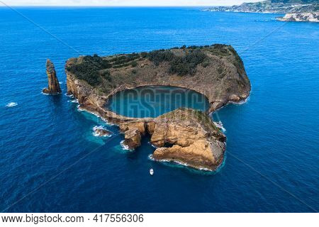 Aerial view of the Islet of Vila Franca do Campo, Azore island - Portugal.