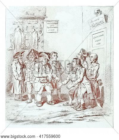 The Expulsions Committee, vintage engraving.