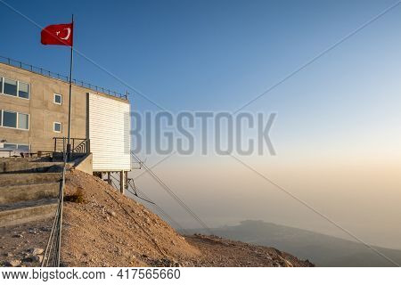 Olympos Teleferik cable car station on the top of Tahtali mountain in Turkey