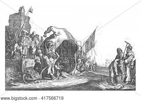 Floraes Gecks Hood, vintage engraving.