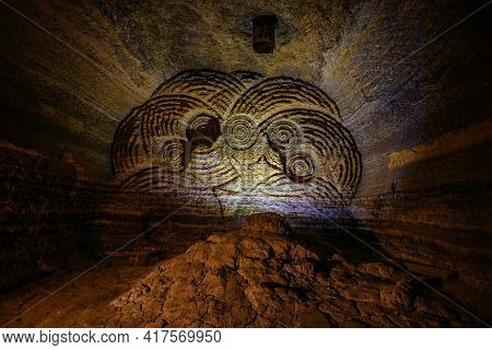 Abandoned Prospecting Mine With Boring Machine Traces
