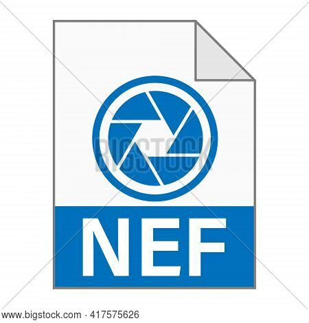 Modern Flat Design Of Nef File Icon For Web