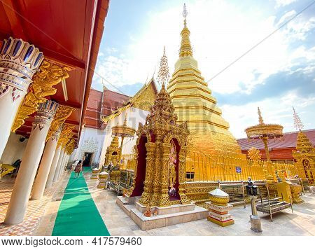 Phrae Thailand - 10 April 2021; Wat Phra That Cho Hae, The Royal Temple, Is A Sacred Ancient Temple 
