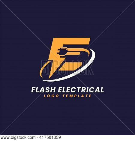 Abstract Initial Letter E With Electrical And Flash Lightning Concept Logo Design. Vector Logo Illus