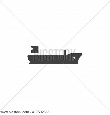 Barge Boat Vector Icon. Filled Flat Sign For Mobile Concept And Web Design. Cargo Ship Boat Glyph Ic