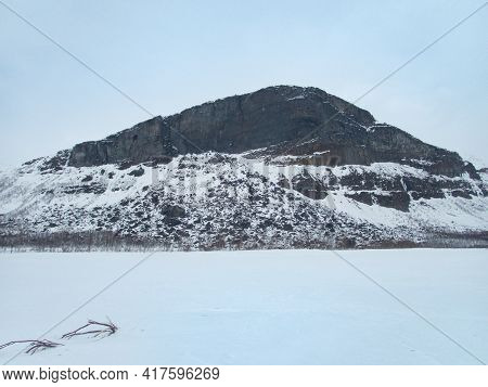 Snowy Winter Landscape Of Sarek National Park In Swedish Lappland