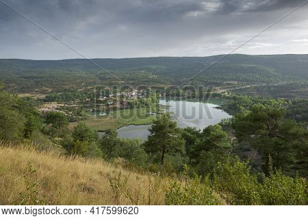 Views Of The Uña Lagoon. It Is Located In The Serrania De Cuenca Natural Park, Spain
