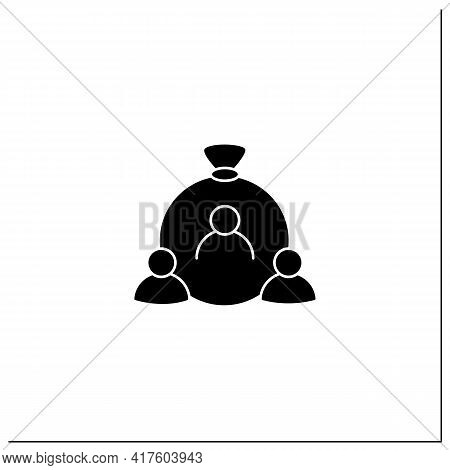 Human Capital Glyph Icon. Habits, Knowledge, Social And Personality Attributes. Special Features Hel