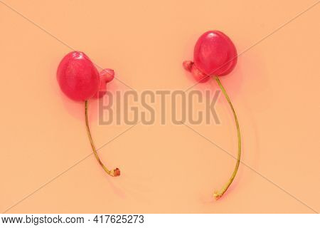 Funny Berries With A Penis Like Outgrowth, Food Background