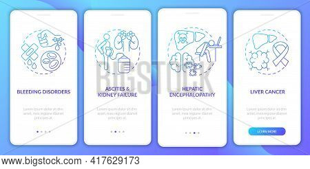 Liver Collapse Outcome Onboarding Mobile App Page Screen With Concepts. Hepatic Encephalopathy Walkt