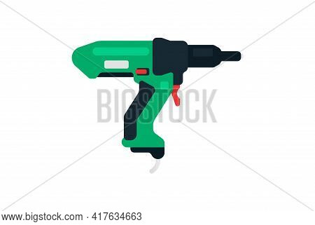 Electric Riveter Side View. Power Tools For Home, Construction And Finishing Work. Professional Work