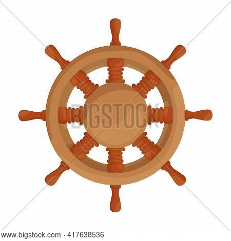 Ship Wheel Cartoon Vector Of Icon.cartoon Vector Icon Helm Of Ship. Isolated Illustration Of Wheel B