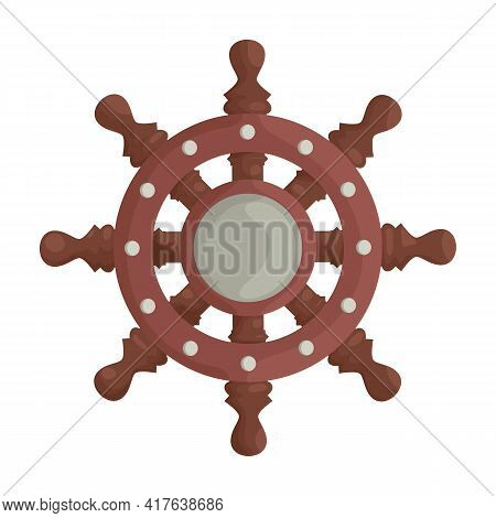 Ship Wheel Cartoon Vector Of Icon.cartoon Vector Icon Helm Of Ship. Isolated Illustration Of Wheel B