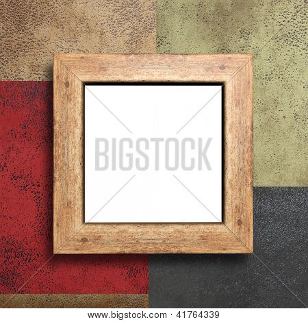 Leere Holzrahmen an die Wand