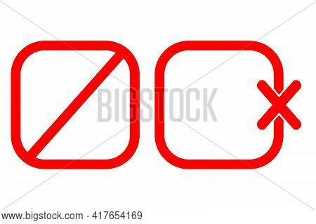 Simple Vector Blank Prohibition Sign, Isolated On White.