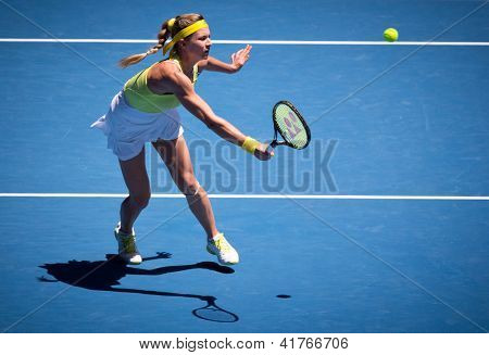 MELBOURNE - el 19 de enero: Maria Kirilenko de Rusia en su tercera ronda de la victoria sobre Yanina Wickmayer de ser