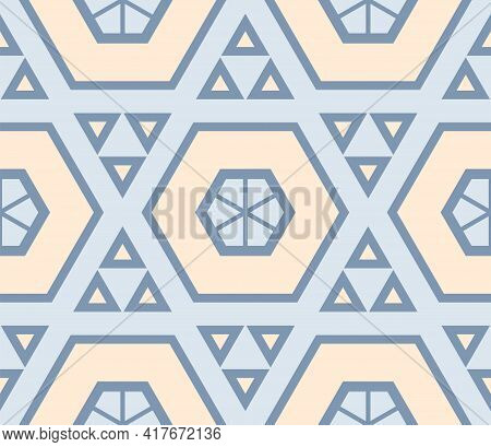 Abstract Thin Line Seamless Pattern. Linear Ornamental Geometric Background