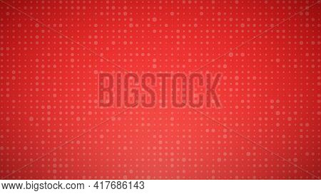 Abstract Geometric Background Of Sircles. Red Pixel Background With Empty Space. Vector Illustration