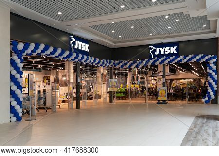 Grodno, Belarus - April 07, 2021: Festively Decorated In Honor Of The Opening Of The Entrance To Jys