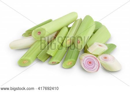 Fresh Lemongrass Isolated On White Background With Clipping Path And Full Depth Of Field
