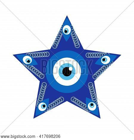 Greek Evil Eye, Symbol Of Protection. Glass Turkish Eye Nazar Boncugu. Amulet, Talisman From The Evi