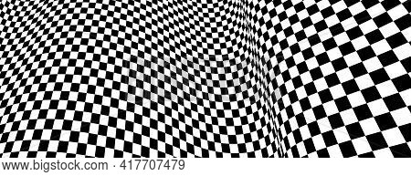 Checker Pattern Mesh In 3d Dimensional Perspective Vector Abstract Background, Formula 1 Race Flag T